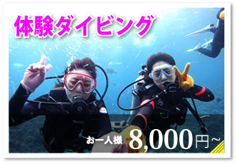 沖縄,体験ダイビング:お一人様7,000円～